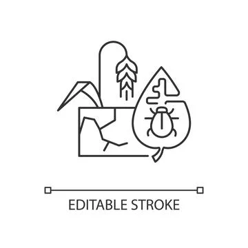 Production risks linear icon Stock Illustration