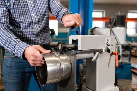 Production rolling tool, electric machine. the production of ventilation and Stock Photos