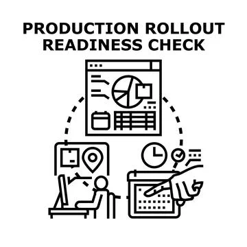 Production rollout readiness check for digital project management Stock Illustration