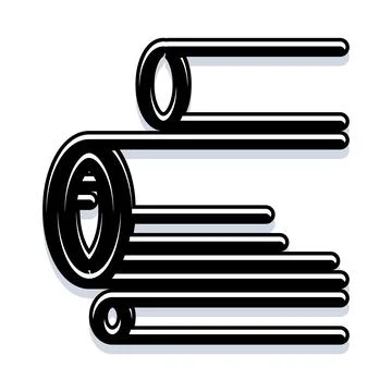 Production rolls creating abstract lines and shapes in manufacturing Stock Illustration