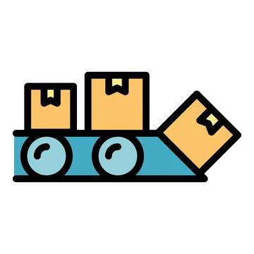 Production row icon vector flat Illustrazione stock
