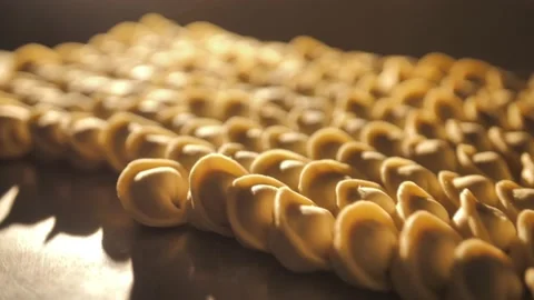 Production Russian Dumplings. Stock Footage 168534242