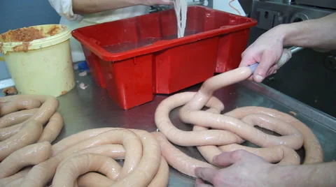 Production of sausages Stock Footage 56308988
