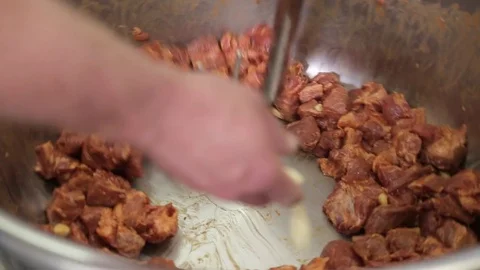The production of sausages,mixer,closeup Stock Footage 75242565
