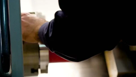 Production of seals on the CNC machine Stock Footage 166271413