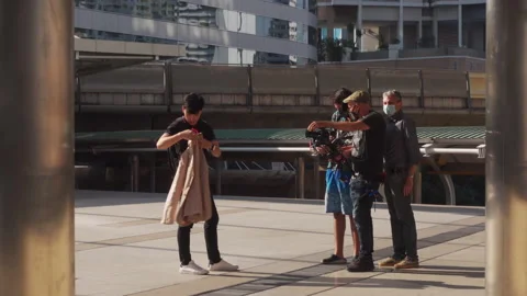 Production Set on Chongnonsi Walking Path in Bangkok Stock Footage 149645910