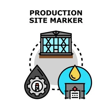 Production site marker concept vector illustrating industry development Stock Illustration
