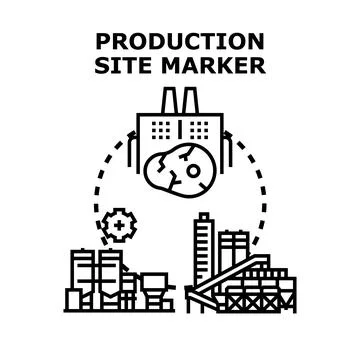 Production site marker vector illustrating manufacturing industry 库存插图