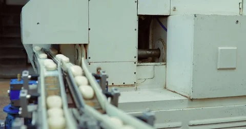 Production of soap / soap / conveyor machine in soap factory / conveyor belt at Stock Footage 82954543