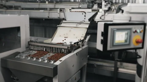 Production of soft caramel sweets. Stock Footage 278412114