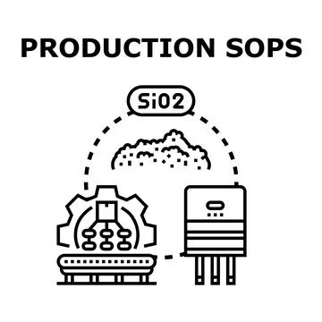 Production sops process vector concept illustration Illustrazione stock