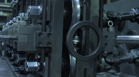 Production of a square pipe Stock Footage 62869180