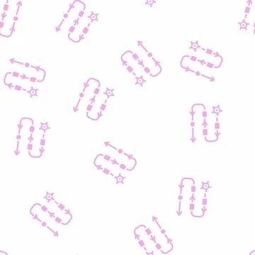 Production stages at enterprise glyph vector seamless pattern Stock Illustration