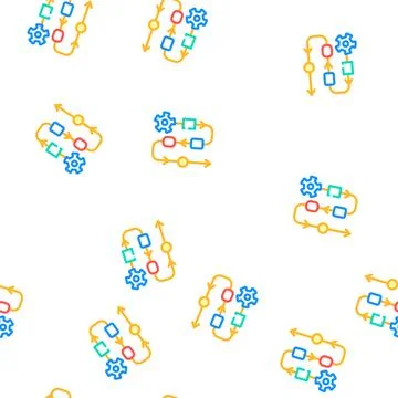 Production stages at enterprise vector seamless pattern 스톡 일러스트