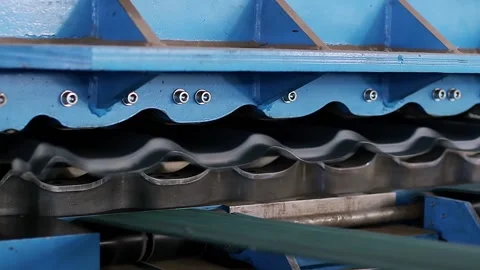 Production of steel sheets on a machine Stock Footage 157215246