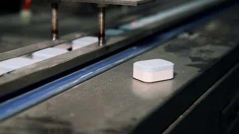 Production of tablets for dishwashers. 動画素材 204154757