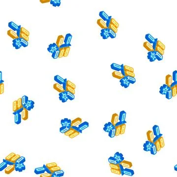 Production technology isometric icon seamless pattern Illustrazione stock