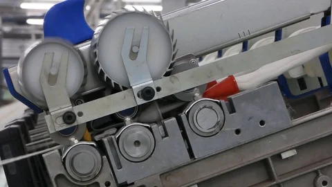 Production of threads in a textile factory Stock-Footage 88394360