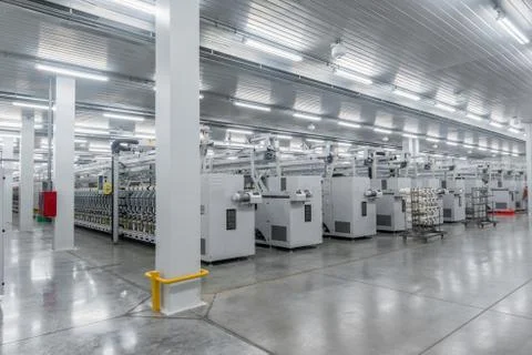 Production of threads in a textile factory Stock Photos