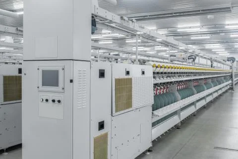 Production of threads in a textile factory Stock Photos