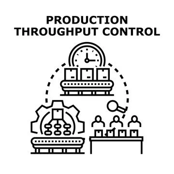 Production throughput control optimizing manufacturing efficiency Ilustración de archivo