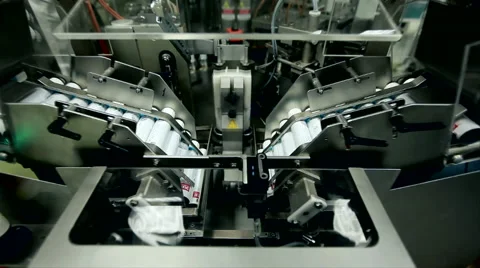 Production of toothpaste on the conveyor Stock Footage 42135574