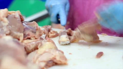 Production of white meat Stock Footage 24638851