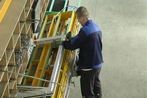 Production of windows Stock Footage 980647