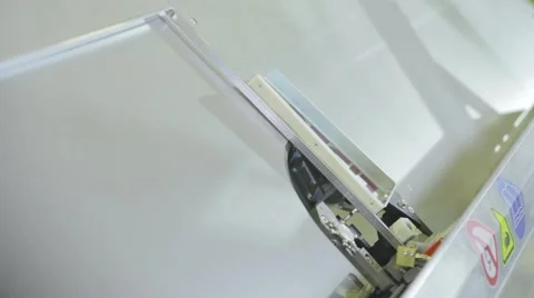 Production of Windows: a machine for automatically bending aluminum profile Stock Footage 45547989