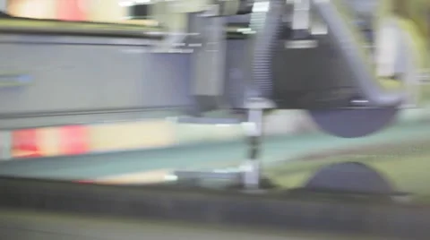 Production of Windows: the robot cuts the sheet glass diamond Stock Footage 45546906