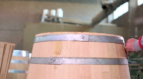 Production of wine barrels Stock Footage 62471921