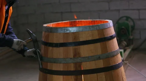 Production of wine barrels Stock Footage 62471932