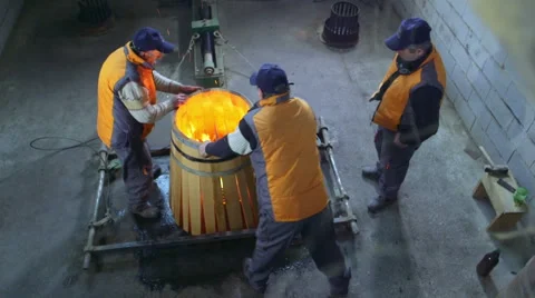 Production of wine barrels Stock Footage 62472002