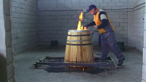 Production of wine barrels Stock Footage 62472025