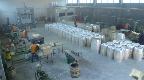 Production of wine barrels Stock Footage 62472026