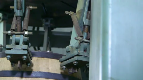 Production of wine barrels Stock Footage 62472096