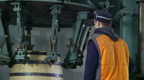 Production of wine barrels Stock Footage 62472138