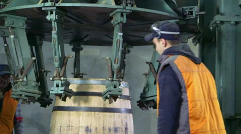 Production of wine barrels Stock Footage 62472189