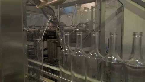 Production of wine. Bottles. Stock Footage 95221227