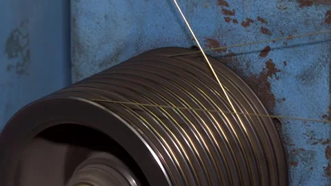 Production of wire by drawing technology. Stock Footage 118043967