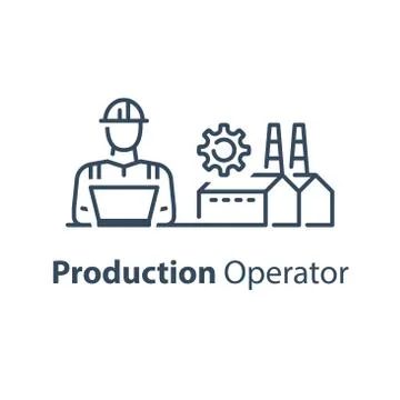 Production worker, operation or administration, manufacture industry concept Stock Illustration