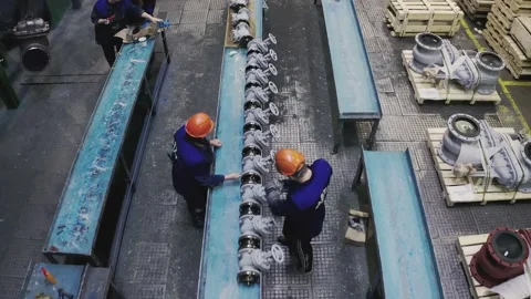 Production workers doing their job at the factory environment Stock Footage 149970507