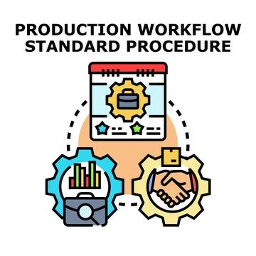 Production workflow standard procedure management process イラスト素材