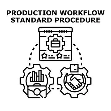 Production workflow standard procedure management process イラスト素材