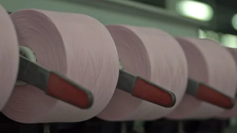 Production of yarn. Threads, coloured 16 Stock Footage 98949789