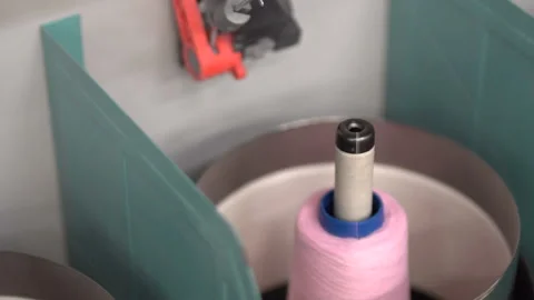 Production of yarn. Threads, coloured 17 Stock Footage 98950610