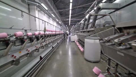 Production of yarn. Threads, coloured 2 Stock Footage 98936061