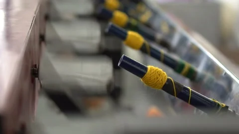 Production of yarn. Threads, coloured 23 Stock Footage 99691630