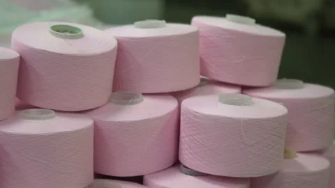 Production of yarn. Threads, coloured 27 Stock Footage 99695635