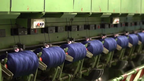 Production of yarn. Threads, coloured 28 Stock Footage 99704591